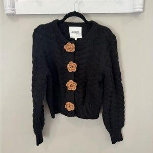Rose & Remington Size Large Rose Button Sweater